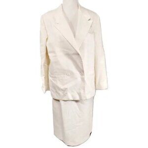 BARONESA set 2 Pieces White Skirt Suit Size 12/14